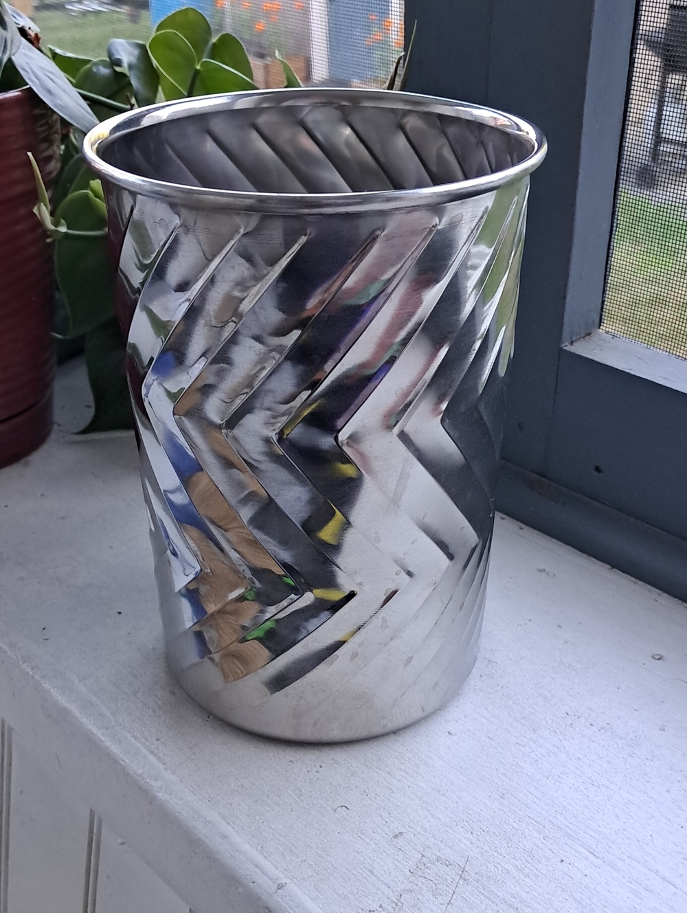 Stainless Steel Chevron Metal Container